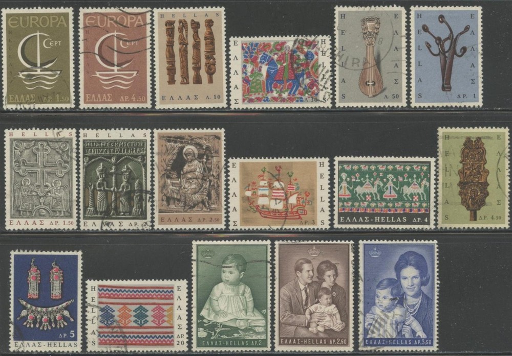GREECE Sc#840-878 1966 Year Complete with Ten Different Sets Used