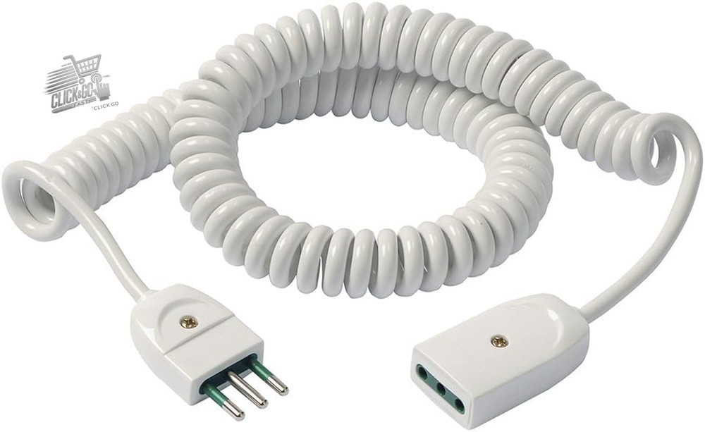 Electric Spiral Extension 3m Extendable Cable Spring Black Space Saving Profession