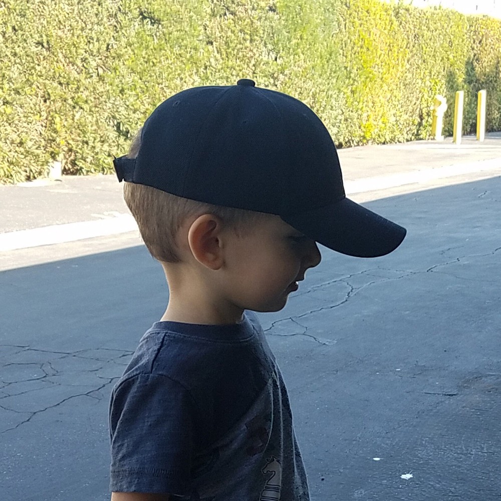 Baseball Cap Plain Kids Boys Solid Hats Curved Visor Hook-N-Loop Adjustable