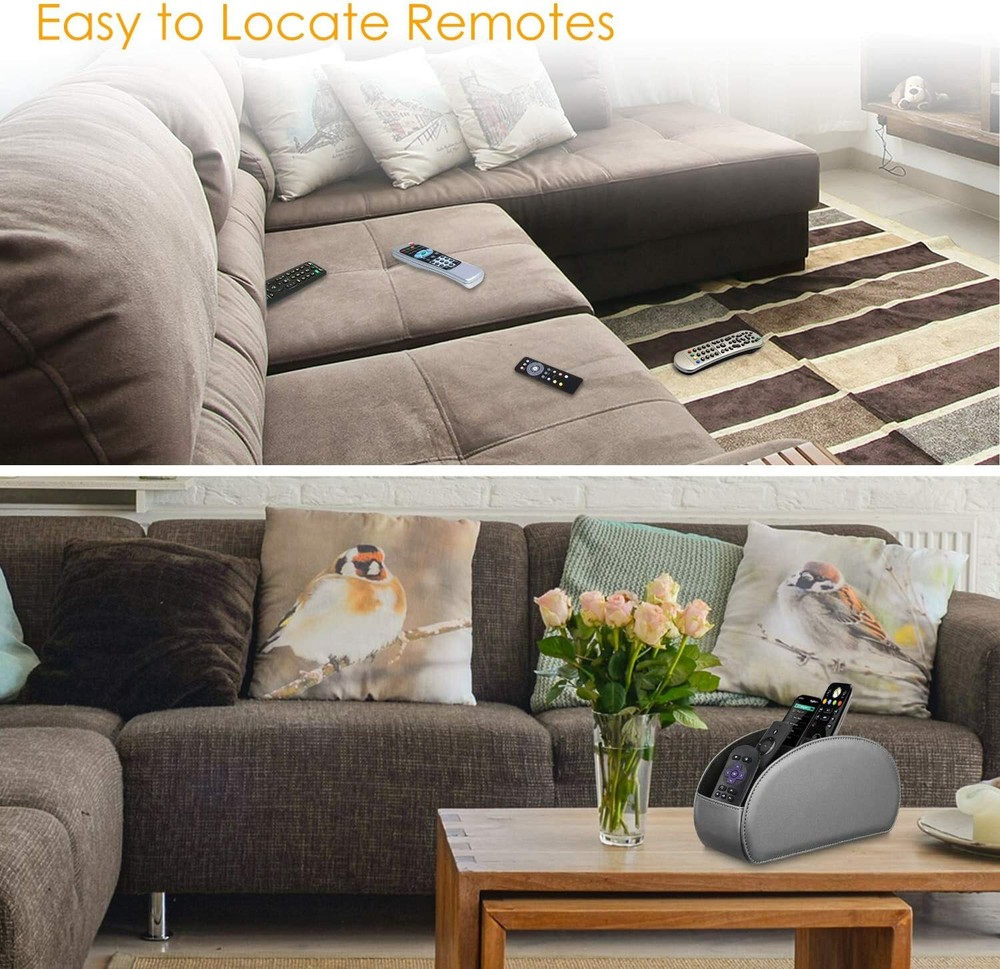 (5 Compartments) TV Remote Control Holder Caddy Desktop Makeup Brush Organizer