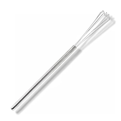 10.25" Long-Handle Silver Espresso Whisk - Triangular Flat Bottom Whisk