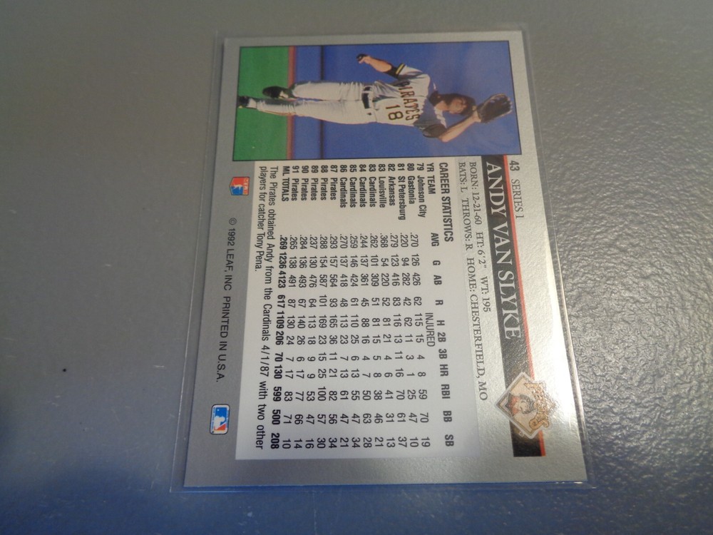 1992 Leaf - #43 Andy Van Slyke
