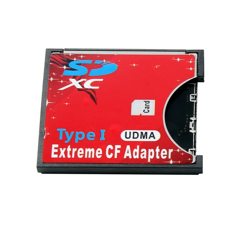 Speed SDXC SDHC SD to CF Compact Flash Memory Card Reader Adapter Type I High