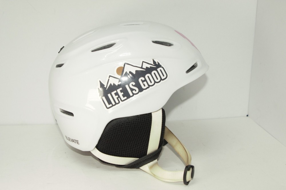 Elevate White Adjustable Protection Air Ventilation Snowboard Helmet - Medium