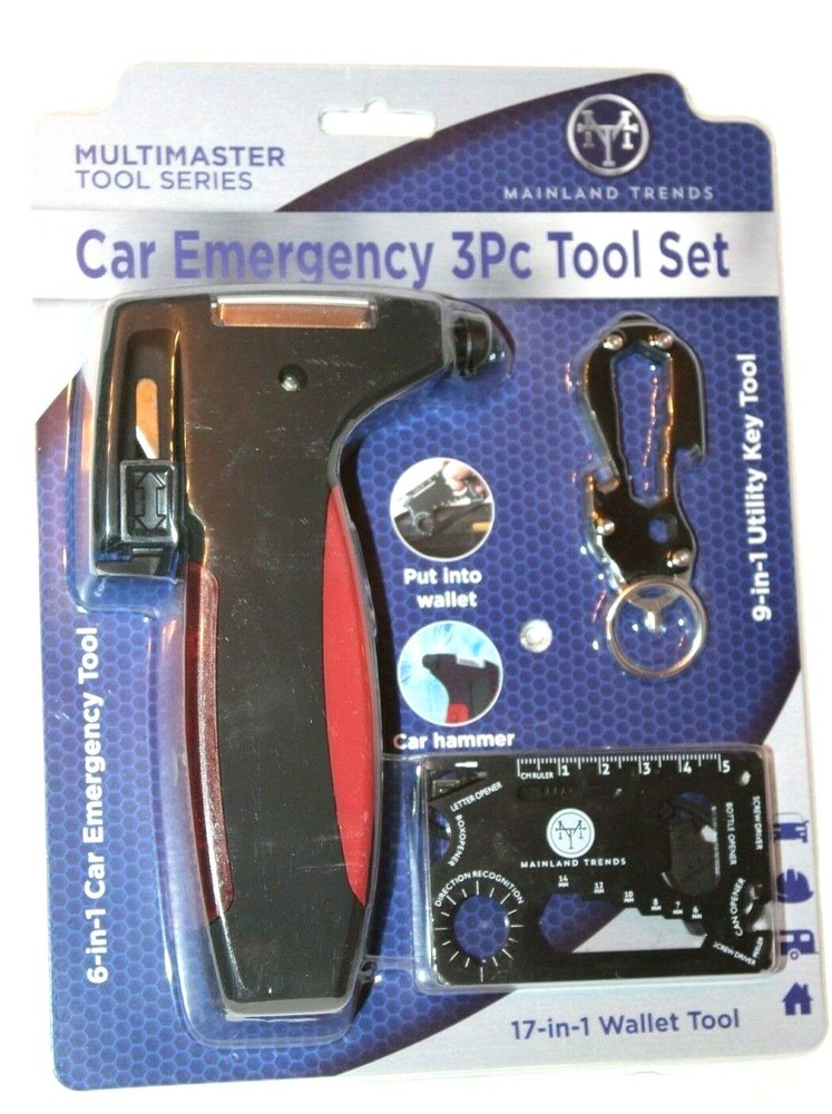 Mainland Trends Multimaster Tool Series Car Emergency 3-Pc Tool Set #1362