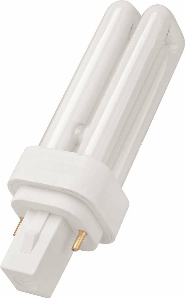 9W PLC Compact Fluorescent Double Tube 2 pin 2700K CFL G23-2 Base, New