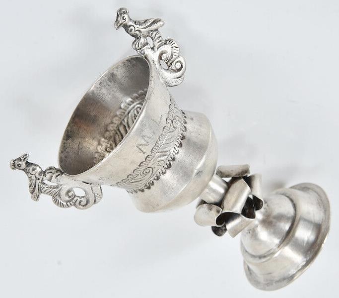 Antique Colonial America Solid Silver Jewish Kiddush Cup ca.1730 Irish Maker?