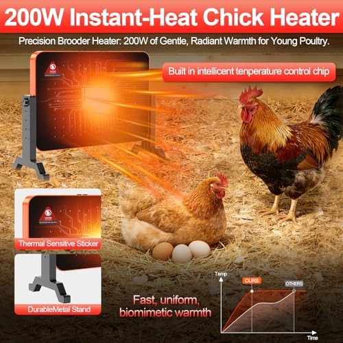 Chick Brooder Heater,200W Chick Heat Brooder Plate with Adjustable Height &