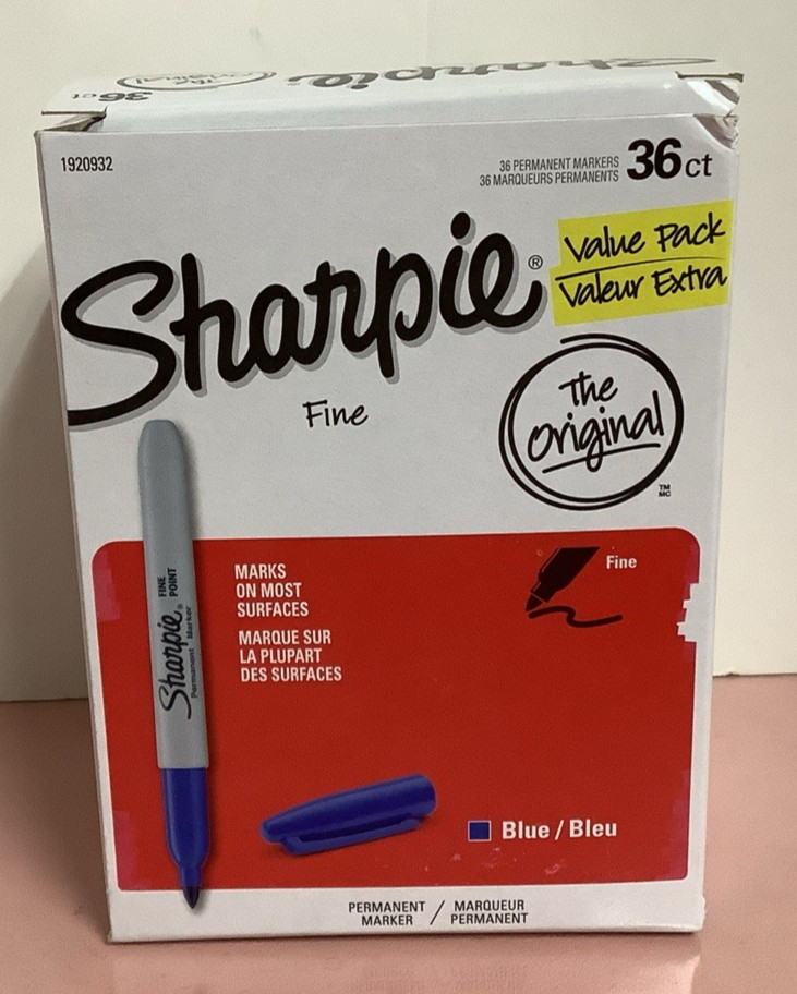 36 pack Sharpie 1920932 Fine Point Permanent Markers Blue