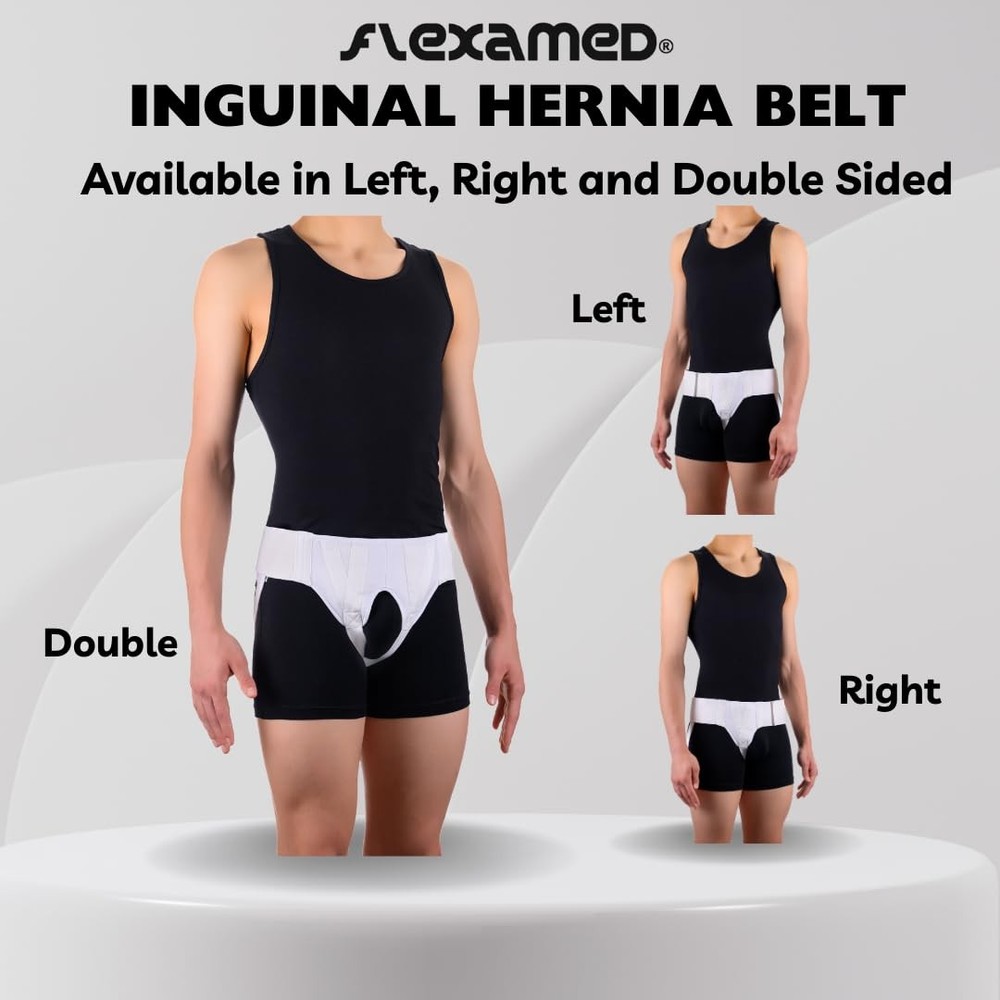 Flexamed Right Side Inguinal Groin Hernia Truss Compression Pad - Medium
