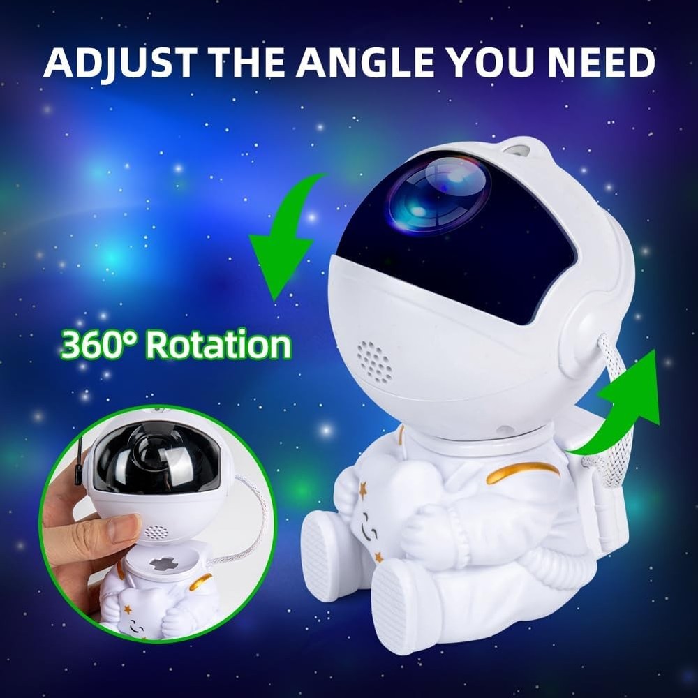 Astronaut Galaxy Projector Star Night Light Space White