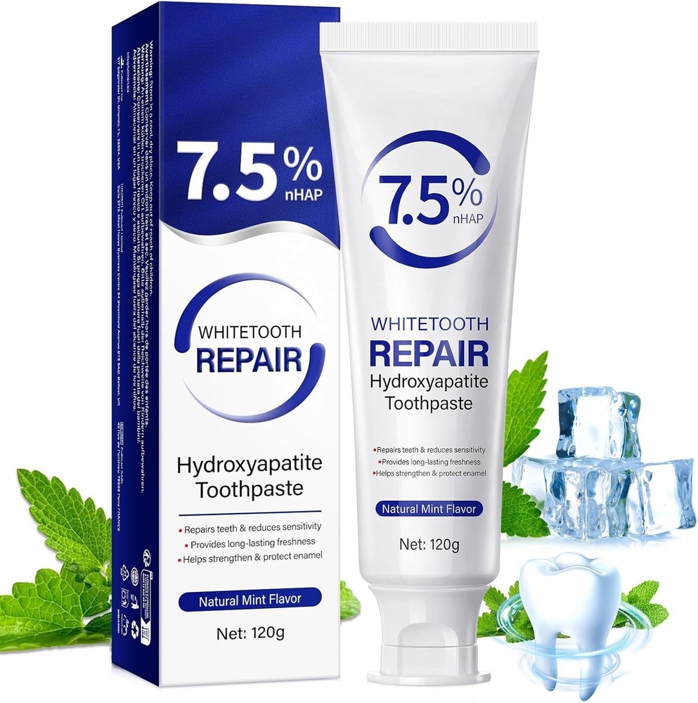 7.5% Hydroxyapatite Toothpaste, Toothpaste for Advanced Enamel Protection, Gentl