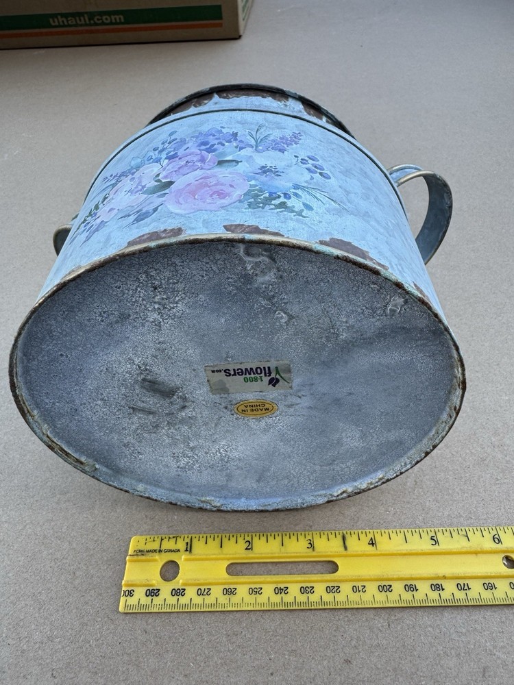 Decorative Pot Looks Like Galvanized, Milk, Jug Front Step Flower Container