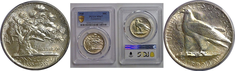 1935 Connecticut Commemorative Half Dollar   PCGS MS-67