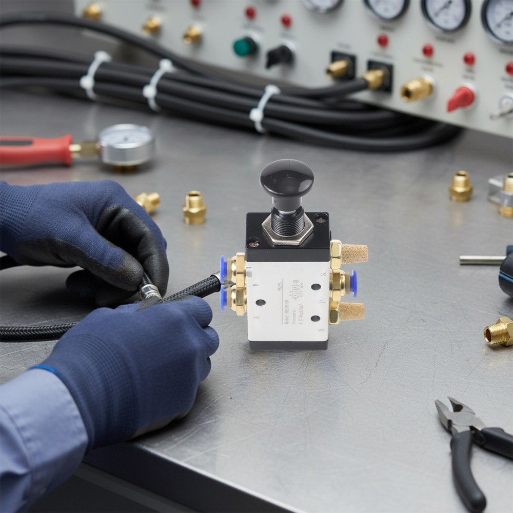 Manual Push-pull Valve Hand Push Pull Pneumatic Air Valve Control Silencer