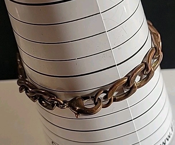 Brass Linked Bracelet Needs Cleaning 7.25"