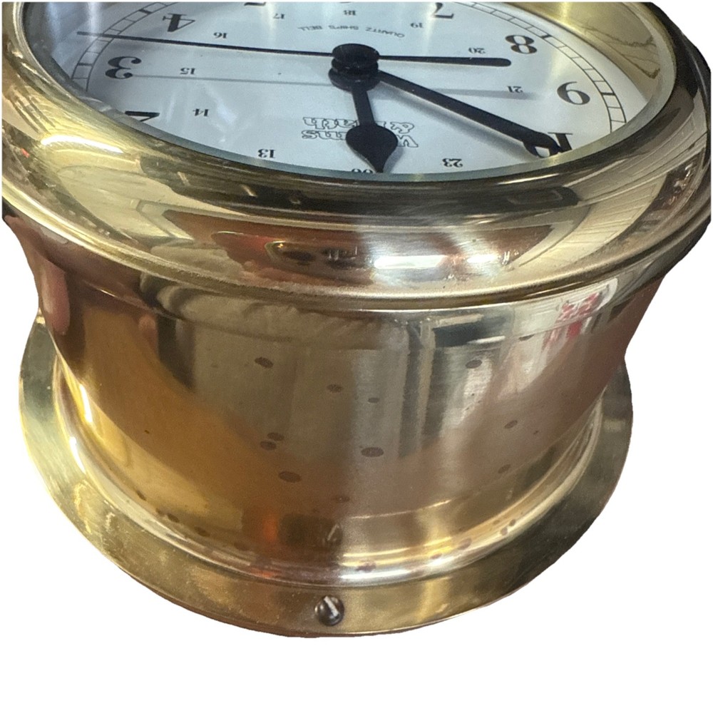 WEEMS & PLATH NAUTICAL SHIP'S BELL CLOCK SOLID BRASS