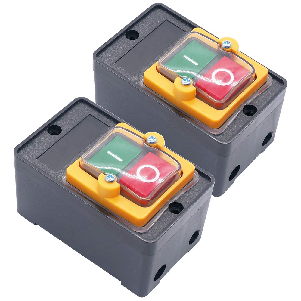 / 2PCS Latching Push Button Switch Waterproof On/Off Motor Start Stop Switch wit