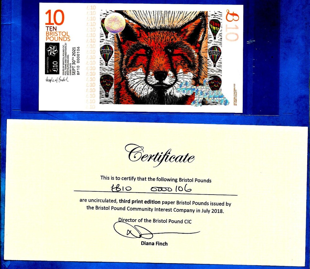 Bristol Pound - Special Edition £10 Third Issue 2018 Low Serial UNC