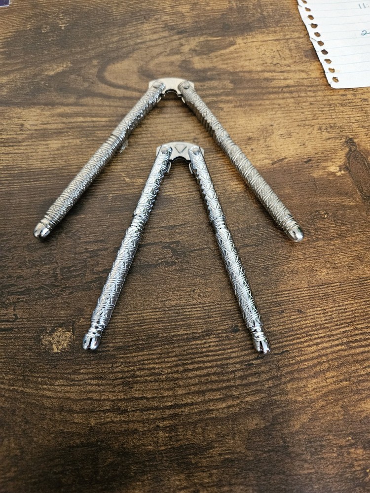 Pair Vintage Nutcracker Nut Cracker Silver Metal