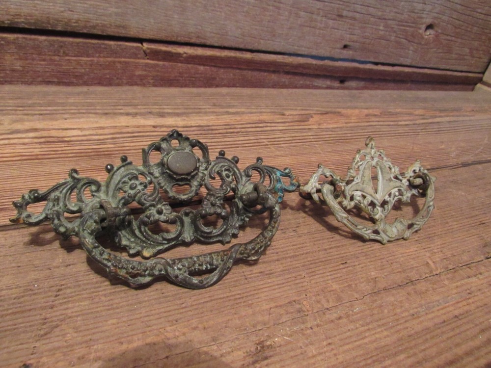 Vintage LOT Drawer Pull Handle Metal Hardware - Brass & Metal!