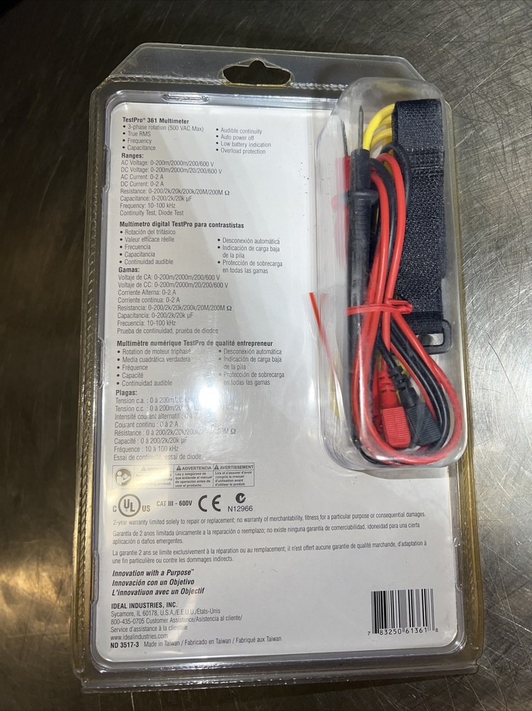 Nos Surplus IDEAL Test-Pro 361 Multimeter 3 Phase Rotation True RMS Capacitance