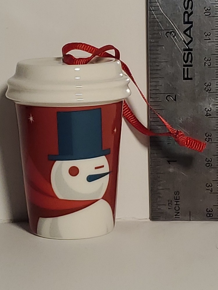 Starbucks 2012 Christmas ornament - winking snowman cup