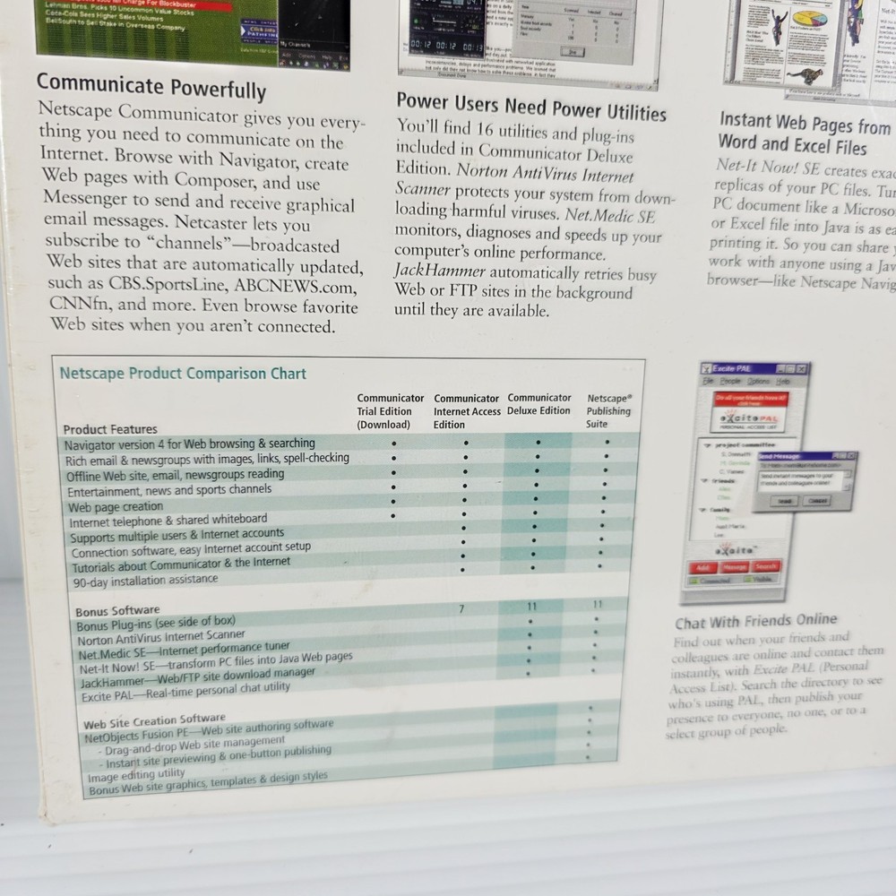 New Netscape Communicator Deluxe - Inet Acc Version 4 Windows PC CD Big Box