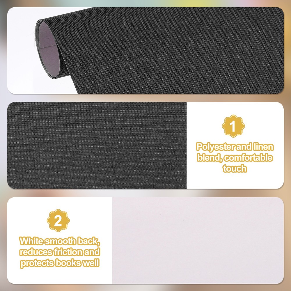 40"x16" Bookbinding Cloth, 4Pcs, Black/Gray/Dark Blue/Red
