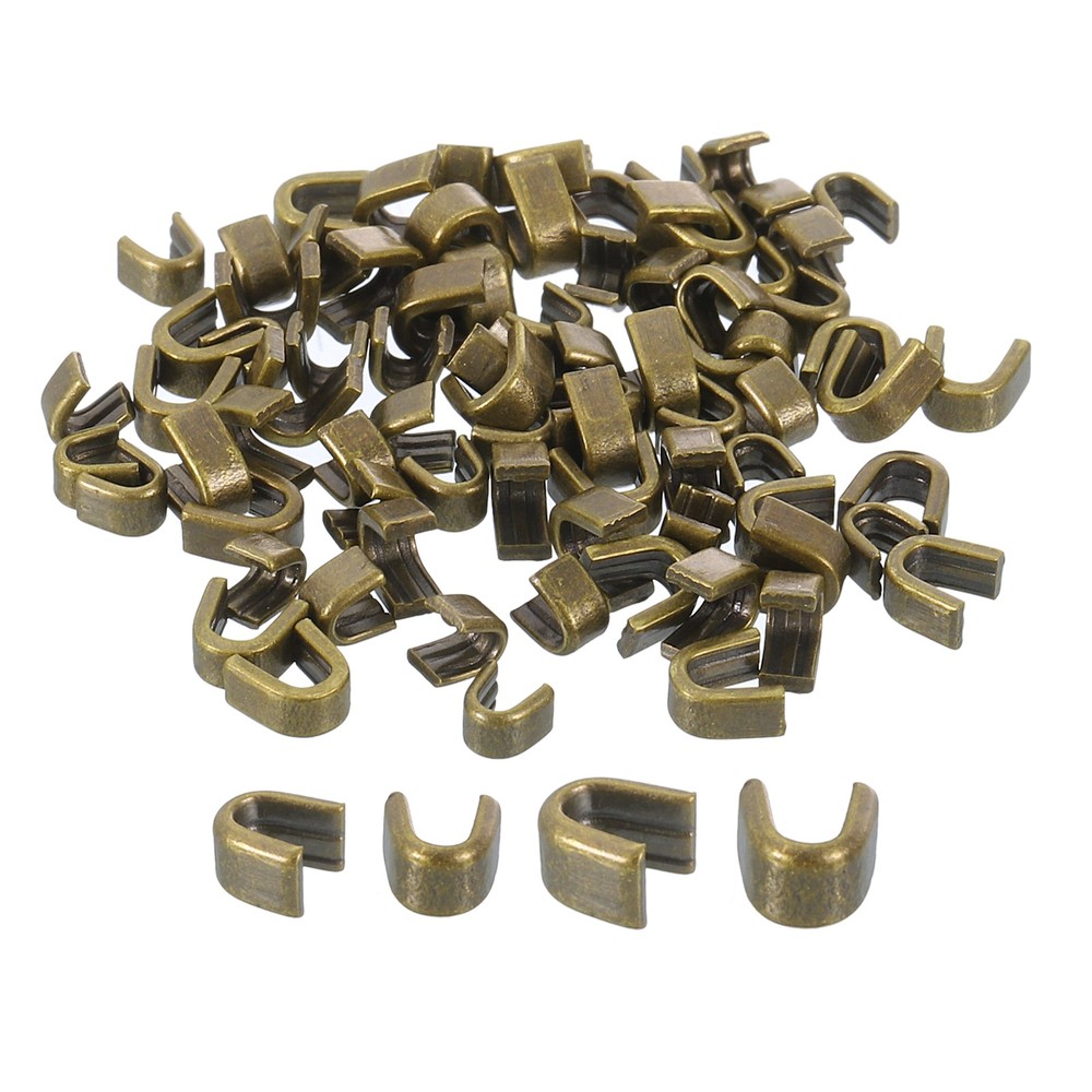 80Pcs Zipper Slider Retainers - #3 #5 U Shape Top Stoppers Replacing, Bronze