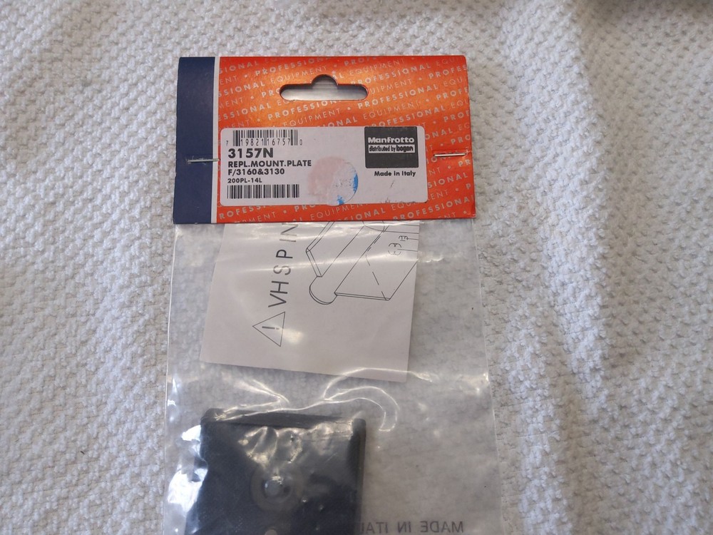 NOS Manfrotto Bogen 3157N, Quick Release Plate, OEM