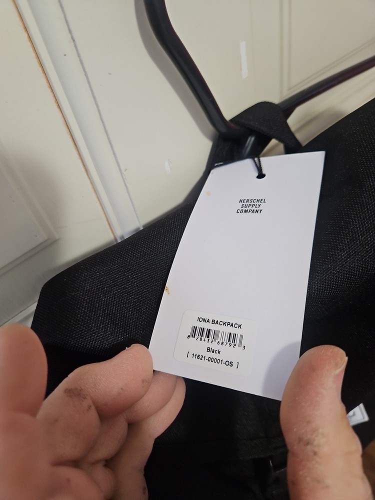 Herschel Black Backpack with Buckle Straps