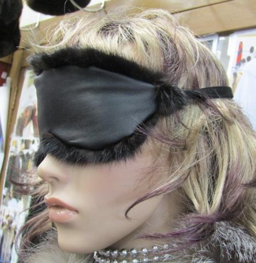 Real Black Mink Fur Sleep Mask Blindfold