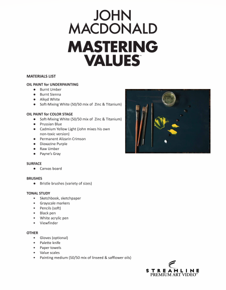 JOHN MACDONALD: MASTERING VALUES - ART INSTRUCTION DVD
