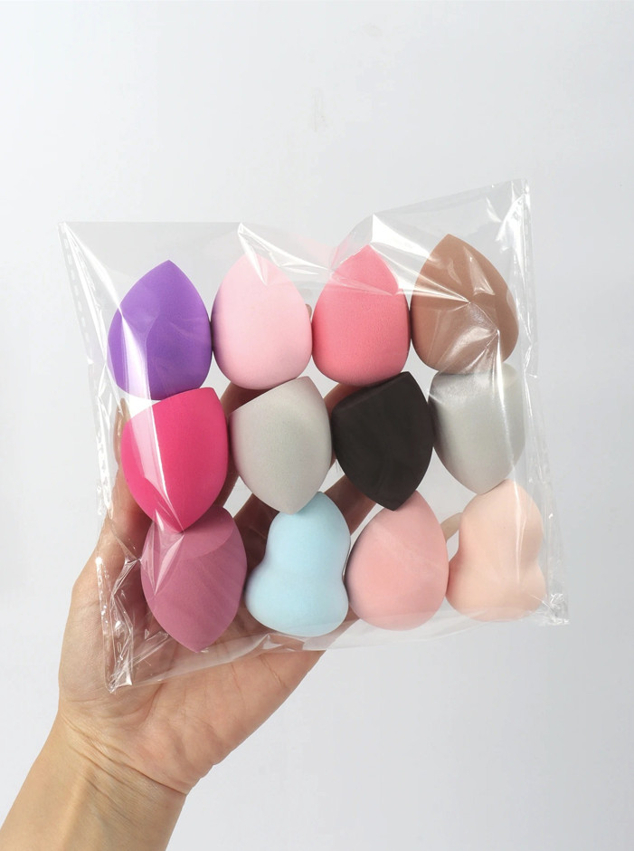 12pcs Beauty Makeup Sponge Medium Size Foundation Puff Random Shape - NEW