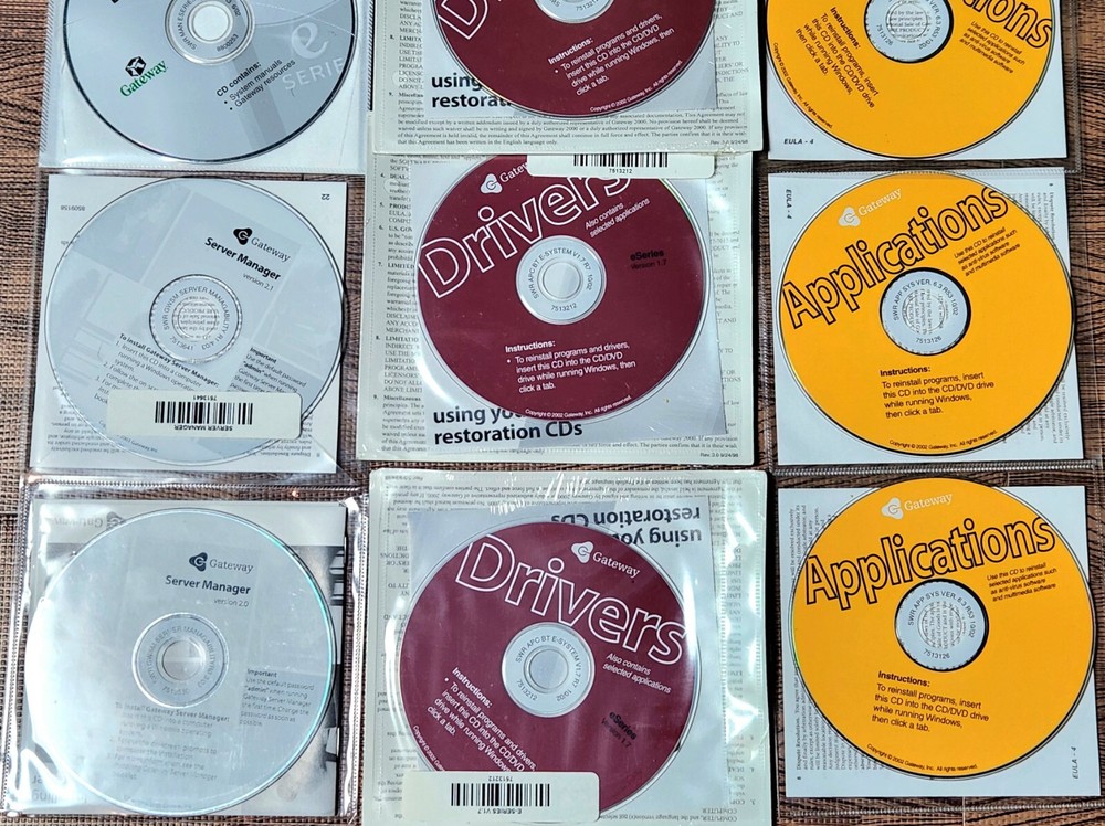 (12 Disc Lot) Vintage Gateway Applications Disks Drivers Documentation Server