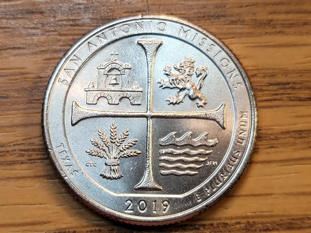 2019 p San Antonio Missions ATB Quarter with Die Cips.