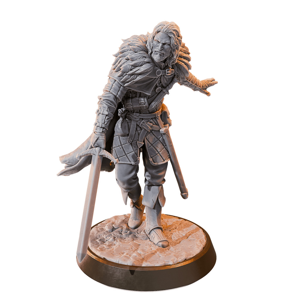 DnD Jack Human Fighter Mini 32mm Scale TTRPG
