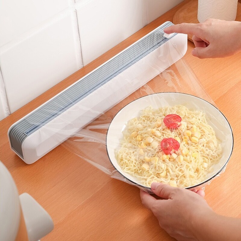 Plastic Cling Wrap Refillable Plastic Wrap Dispenser with Slider Cutter Craft