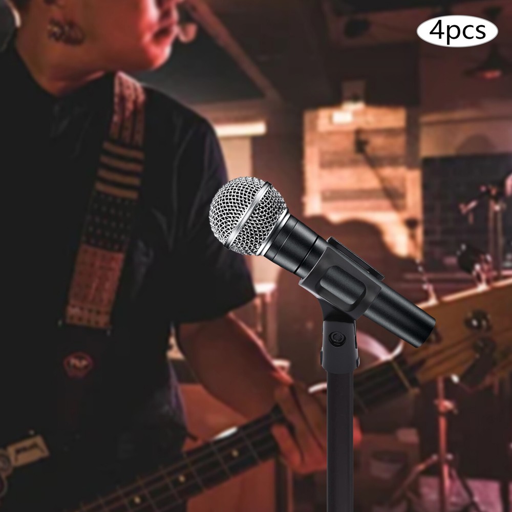 4 Pcs Adjustable Microphone Clip Holders for Wired/Wireless Mics