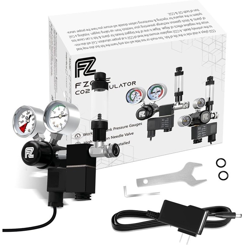Updated DC Solenoid CO2 Regulator W/ Bubble Counter Fine Tuning Tools Aquarium