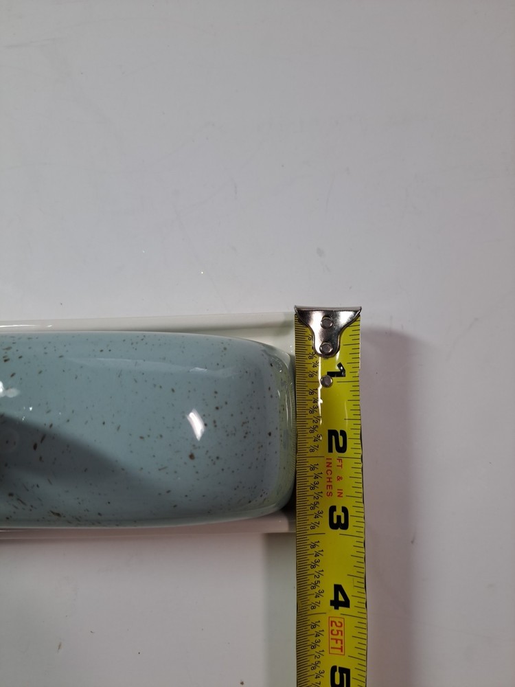 Pier 1 Speckled Blue & White Butter Dish With Bunny Ears Easter