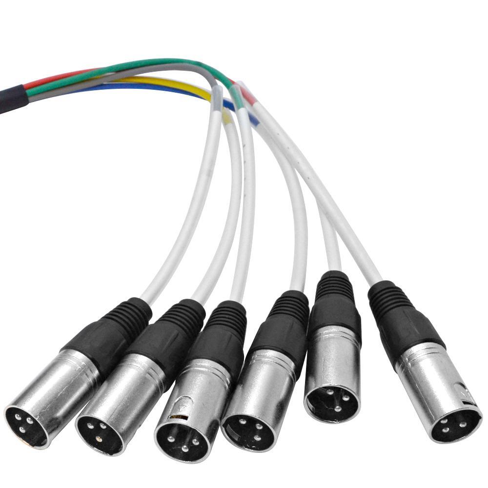 Seismic Audio 6 Channel 2 Foot XLR Colored Multi-Patch Snake Cable
