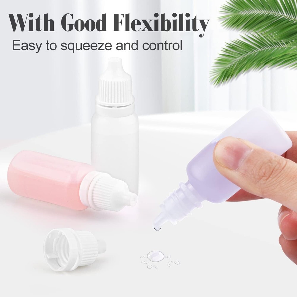 50 Pack 15ml Plastic Dropper Bottle Empty Eye Dropper Bottles Squeezable Liquid