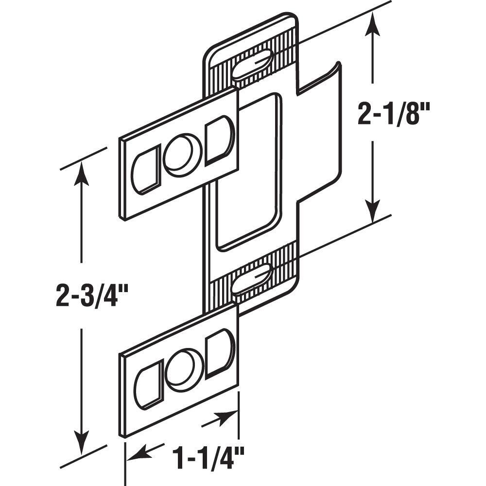 U 9488 Adjustable Door Strike 2 Piece Chrome Plated single Pack