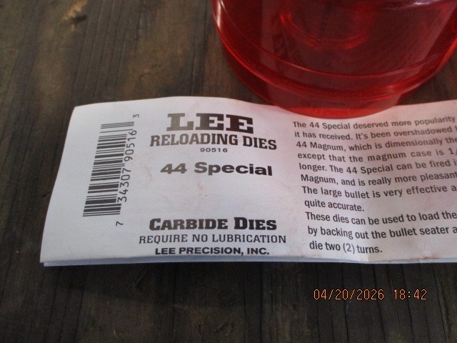 Lee Precision Reloading Die Set, 44 Special