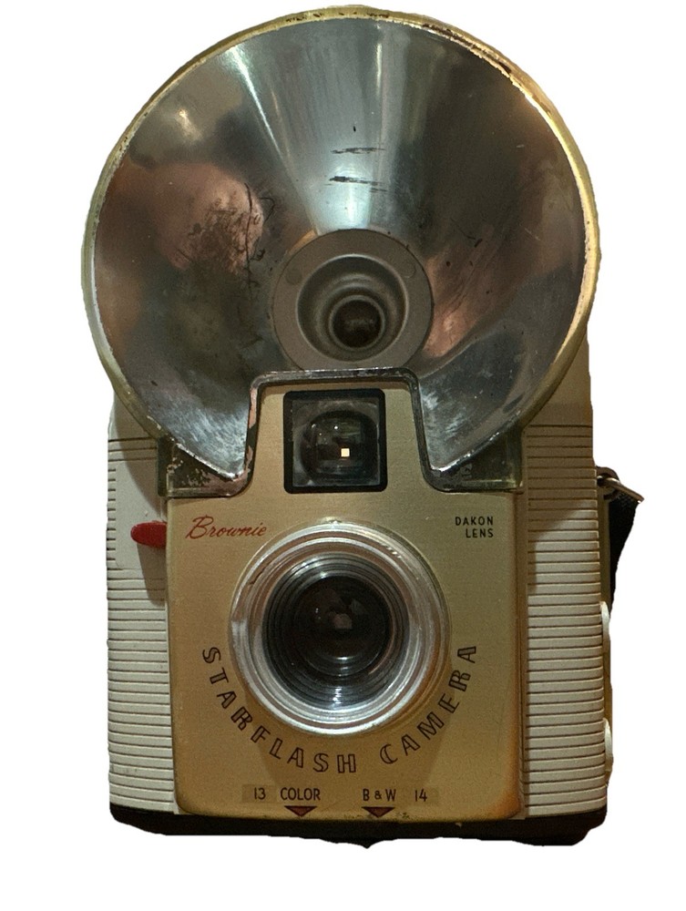 Kodak Brownie Starflash Vintage Box Camera – Tested Shutter – w/ Strap
