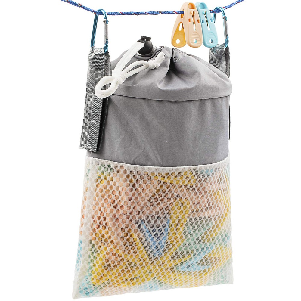 Mesh Clothespin Bag Holder Outside, Multiple Hanging Methods Clothes Pin Bag ...