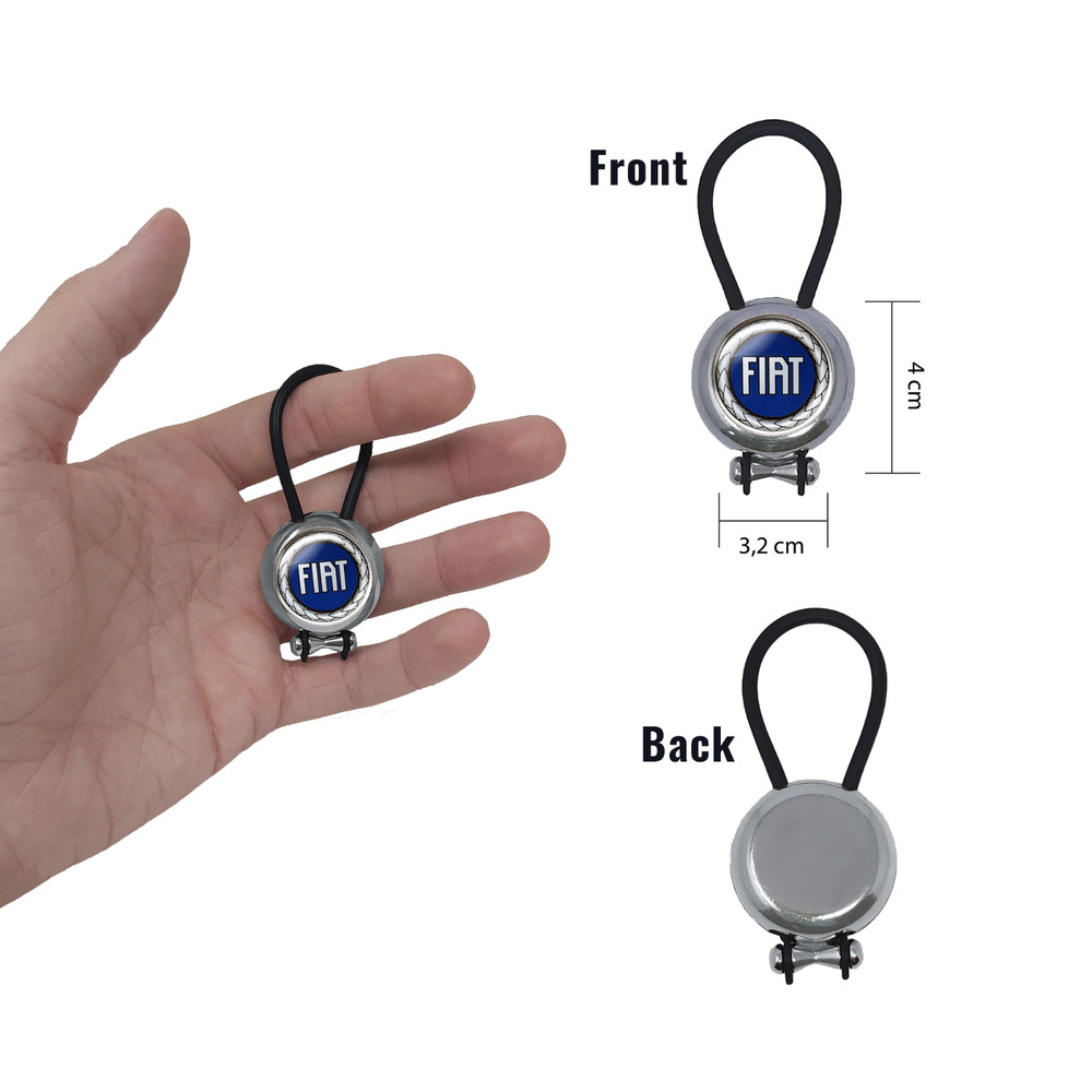 Fiat Blue Key Ring, 4 X 3.2 Cm