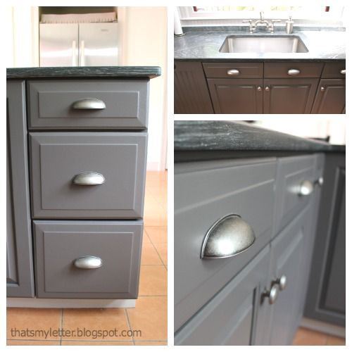 2-1/2" or 3" Dual Mount Cup Pull Antique Iron